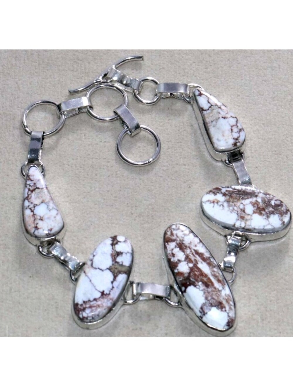 Wild Horse Jasper Gemstone Jewelry 925 Sterling Silver Handmade Bracelet